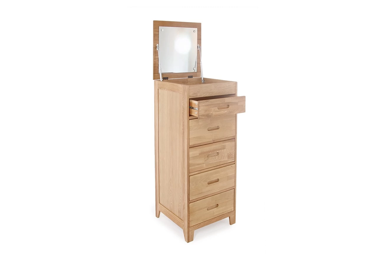Oak Narrow Vanity Chest Of Drawers 1 Oak Narrow Vanity Chest Of Drawers