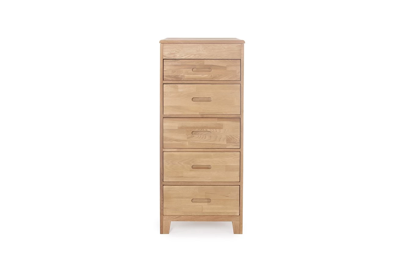 Oak Narrow Vanity Chest Of Drawers 2 Oak Narrow Vanity Chest Of Drawers - Image 2