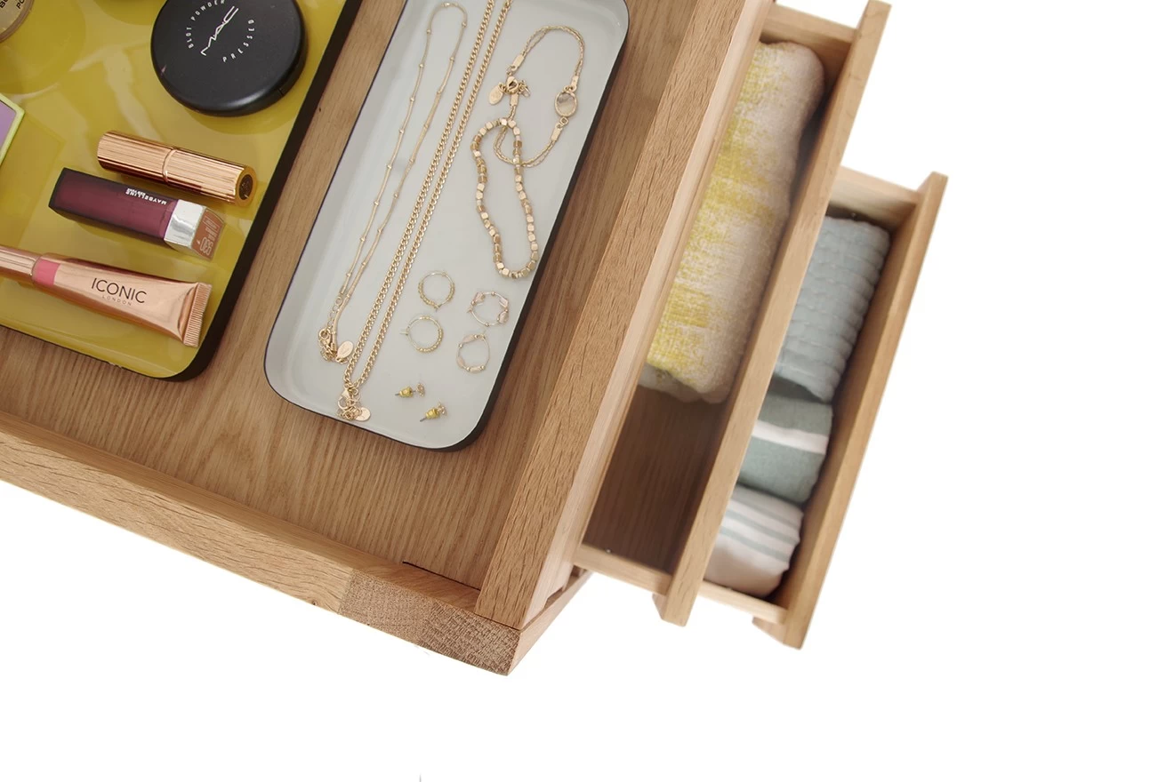 Oak Narrow Vanity Chest Of Drawers 5 Oak Narrow Vanity Chest Of Drawers - Image 5