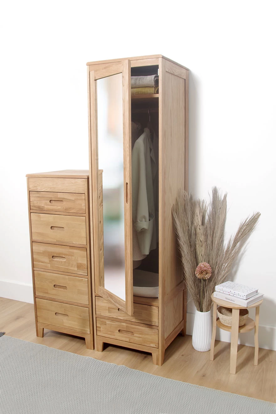 Oak Narrow Wardrobe 11 Oak Narrow Wardrobe - Image 11