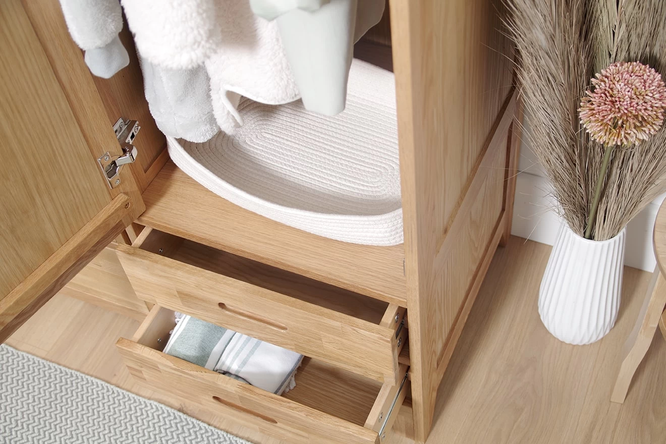 Oak Narrow Wardrobe 12 Oak Narrow Wardrobe - Image 12