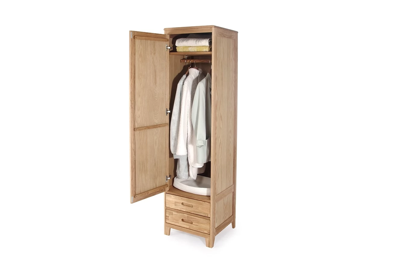 Oak Narrow Wardrobe 6 Oak Narrow Wardrobe - Image 6