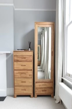 Oak Narrow Vanity Chest Of Drawers 23 Oak Narrow Vanity Chest Of Drawers -Cozy Home Shop FC Oak Wardrobe and COD LS BY 1