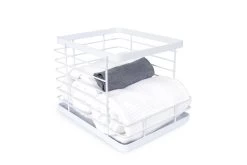 Stackable Pannier Wire Basket (White) -Cozy Home Shop FC Stackable Pannier Wire Basket White 2