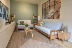 Vienna - 2 Seater Solid Oak Double Sofa Bed 24 Vienna - 2 Seater Solid Oak Double Sofa Bed -Cozy Home Shop FC Vienna Oak Two Seater LS DS 2