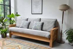 Oke - 3 Seater Sofa Bed Solid Oak -Cozy Home Shop FutonCompanyJune2018 220180607 0991