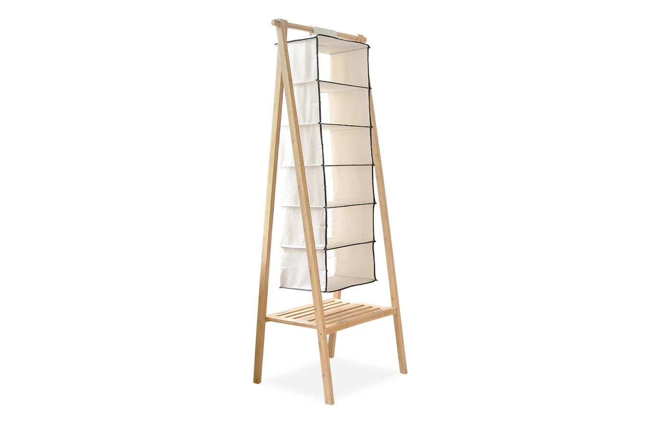 Narrow Bamboo Folding Wardrobe 2 Narrow Bamboo Folding Wardrobe - Image 2
