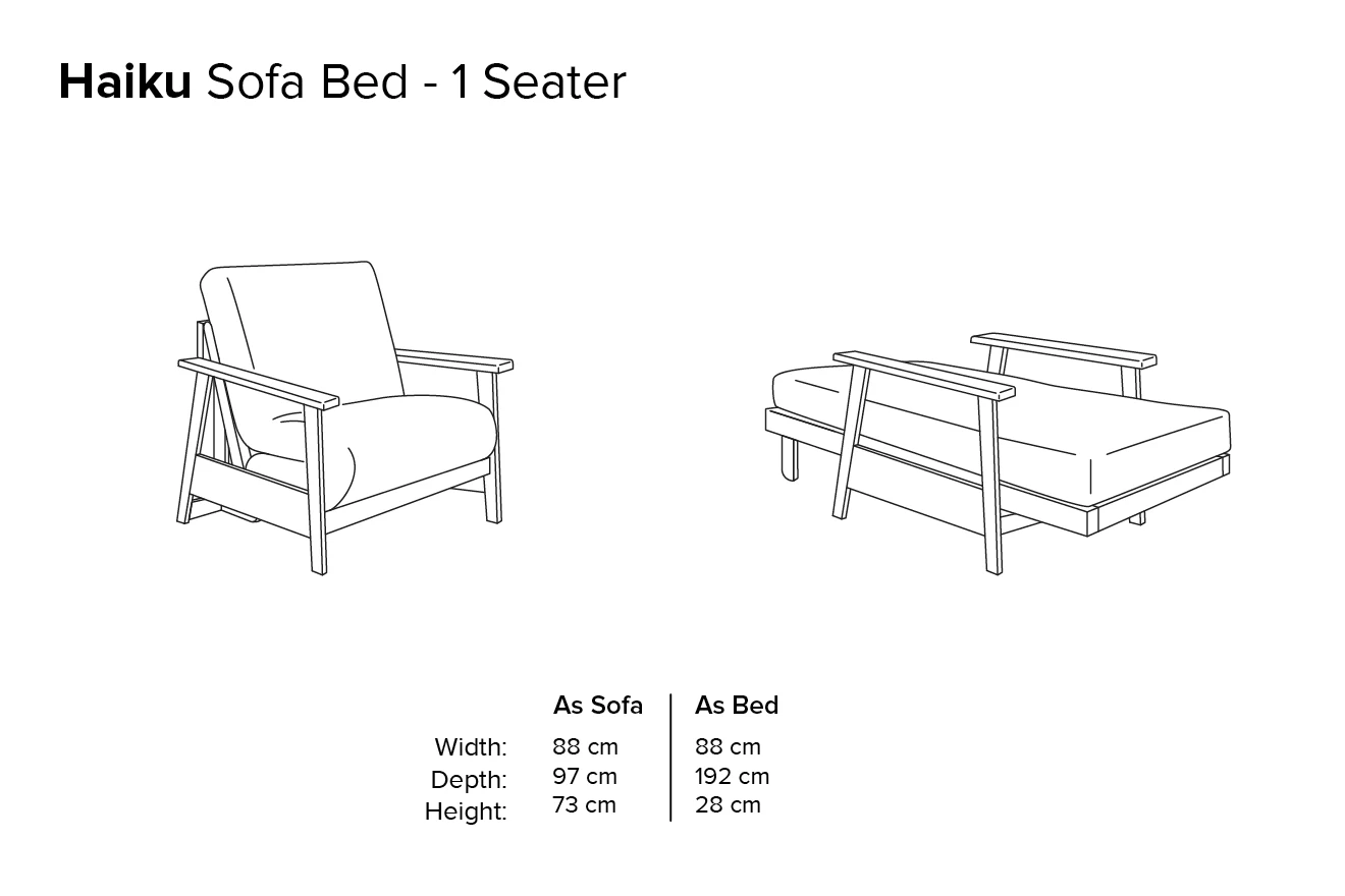 Haiku - Single Seater Birch Sofa Bed 5 Haiku - Single Seater Birch Sofa Bed - Image 5