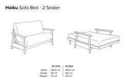 Haiku - 2 Seater Birch Double Sofa Bed -Cozy Home Shop Haiku two Seater