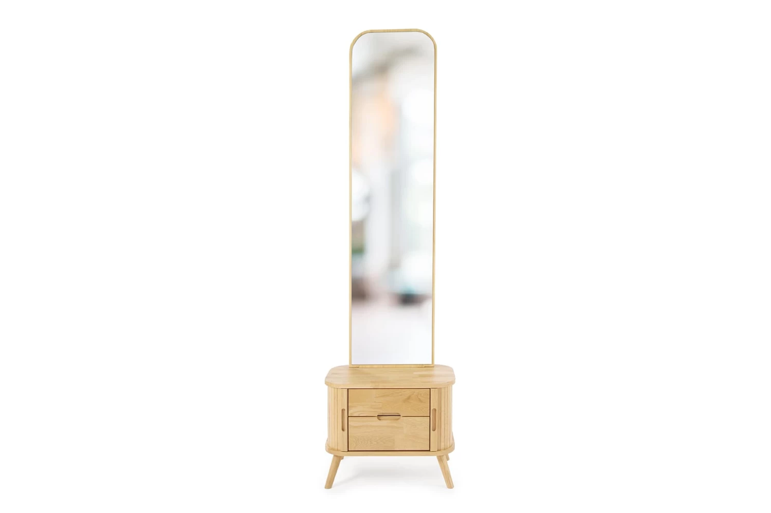 Oak Tall Tambour Mirror 1 Oak Tall Tambour Mirror