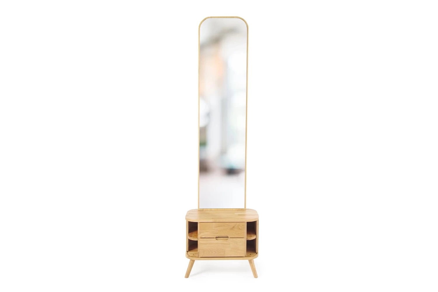 Oak Tall Tambour Mirror 4 Oak Tall Tambour Mirror - Image 4