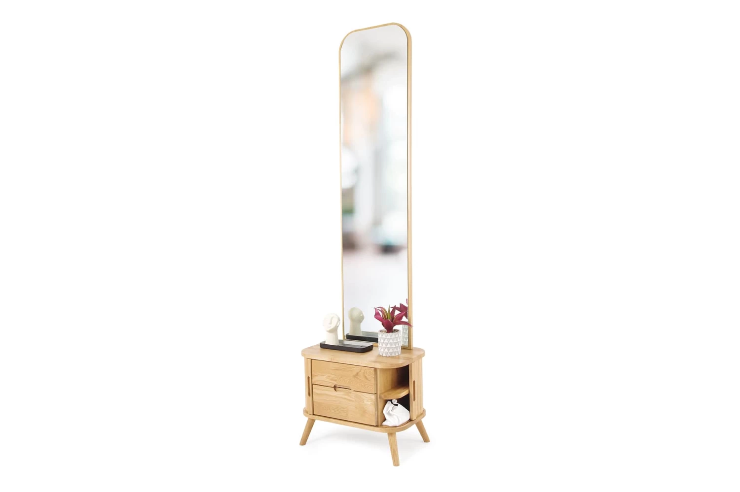 Oak Tall Tambour Mirror 7 Oak Tall Tambour Mirror - Image 7