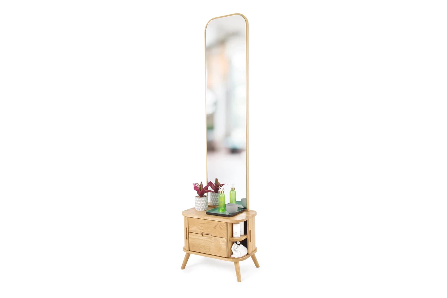 Oak Tall Tambour Mirror 8 Oak Tall Tambour Mirror - Image 8