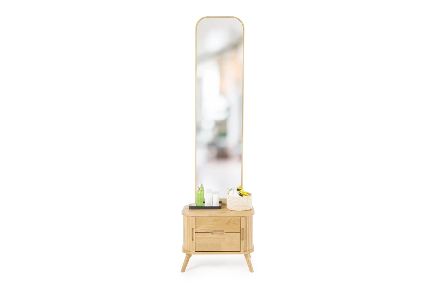 Oak Tall Tambour Mirror 9 Oak Tall Tambour Mirror - Image 9
