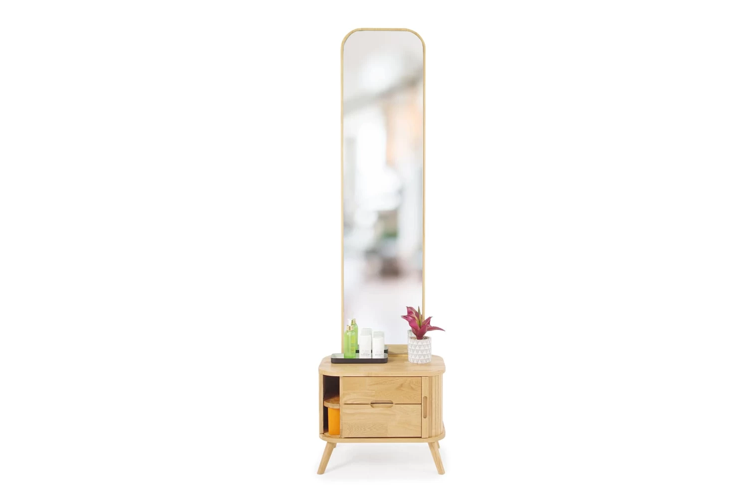 Oak Tall Tambour Mirror 10 Oak Tall Tambour Mirror - Image 10