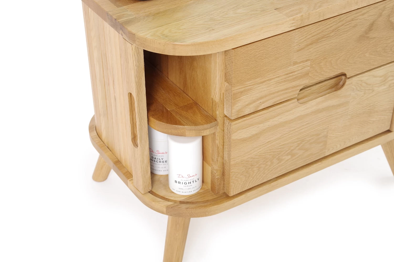 Oak Tall Tambour Mirror 11 Oak Tall Tambour Mirror - Image 11