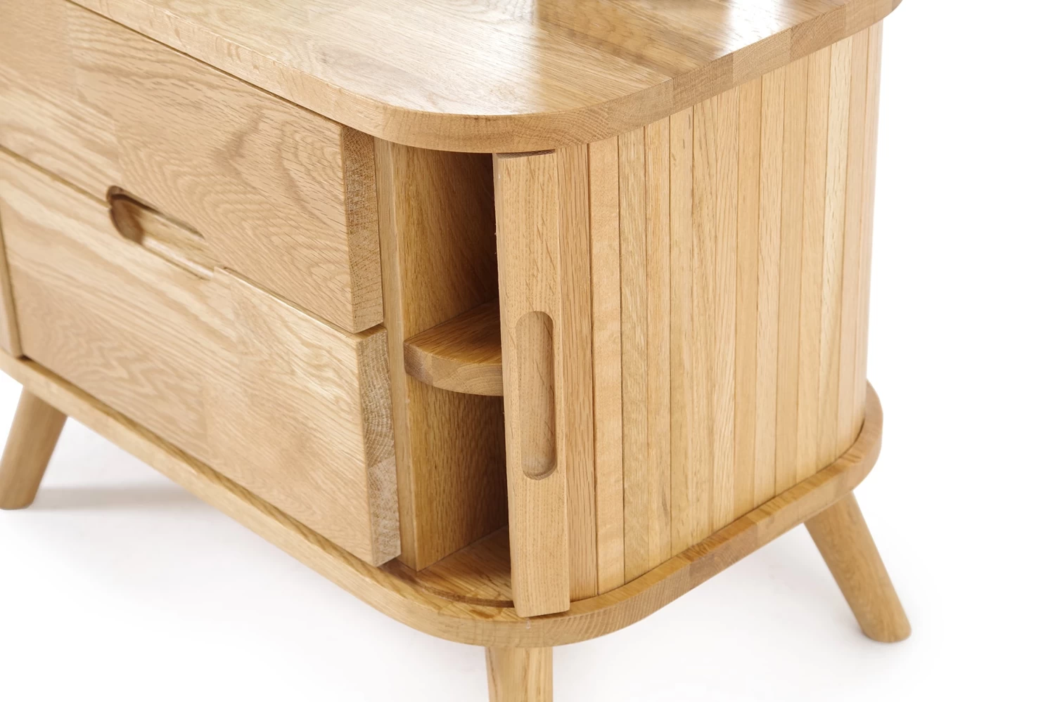 Oak Tall Tambour Mirror 13 Oak Tall Tambour Mirror - Image 13