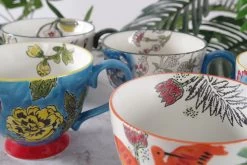 Tea Mug (Dark Blue Flowers) -Cozy Home Shop IMGP5484