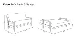 Kobe - 3-Seater Sofa Bed -Cozy Home Shop Kobe Three Seater