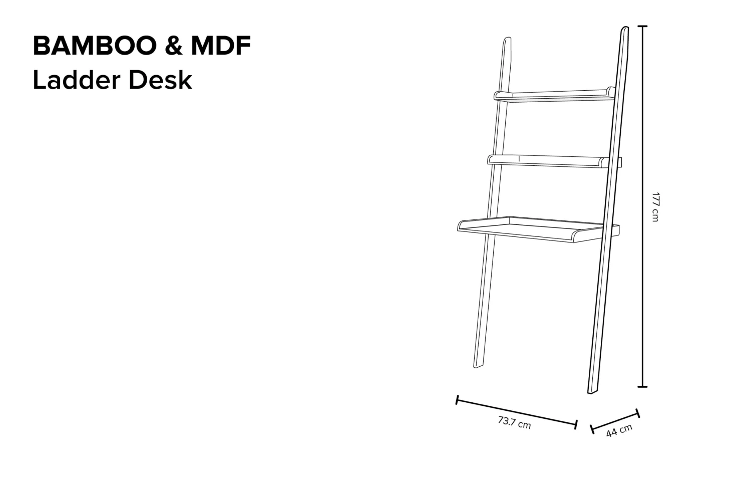 Ladder Desk (Bamboo & MDF) 4 Ladder Desk (Bamboo & MDF) - Image 4