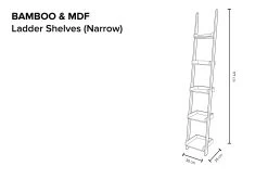 Narrow Bamboo And White Ladder Shelf 5 Narrow Bamboo And White Ladder Shelf -Cozy Home Shop Ladder Shelves Narrow
