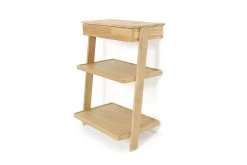 Oak Laya Leaning Ladder Shelves With Drawer
