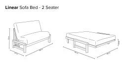 Linear - 2 Seater Solid Oak Double Sofa Bed V3 -Cozy Home Shop Linear Two Seater 85u5 43