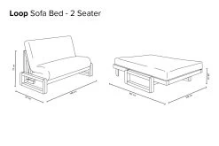 Loop - 2 Seater Birch Double Sofa Bed -Cozy Home Shop Loop Two Seater ozsi 4s