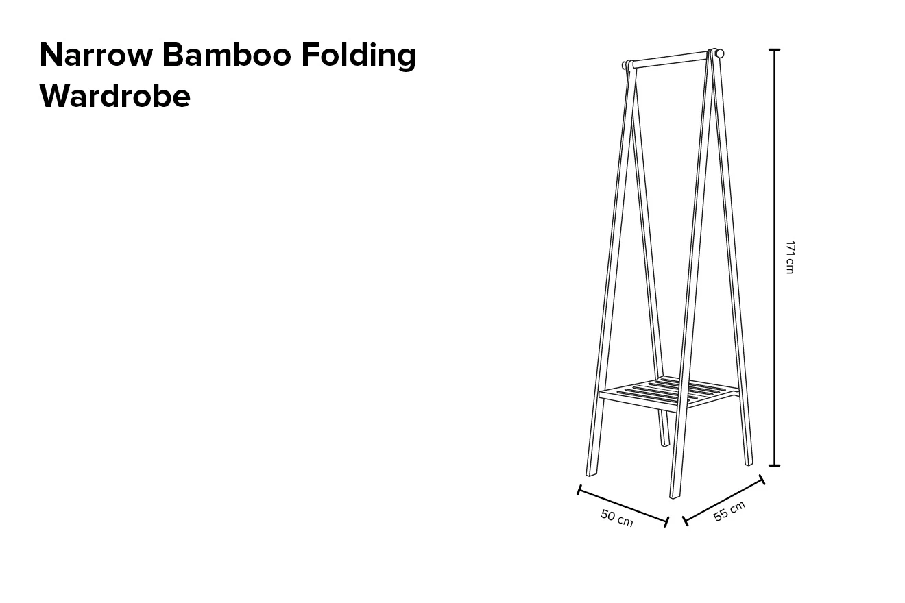 Narrow Bamboo Folding Wardrobe 9 Narrow Bamboo Folding Wardrobe - Image 9