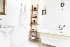 Narrow Oak Leaning Ladder Shelves -Cozy Home Shop Narrow ladder shelves 23 05 2019 1