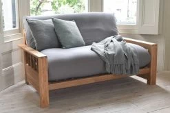 Vienna - 2 Seater Solid Oak Double Sofa Bed 20 Vienna - 2 Seater Solid Oak Double Sofa Bed -Cozy Home Shop Oak Vienna Trifold double Dressed