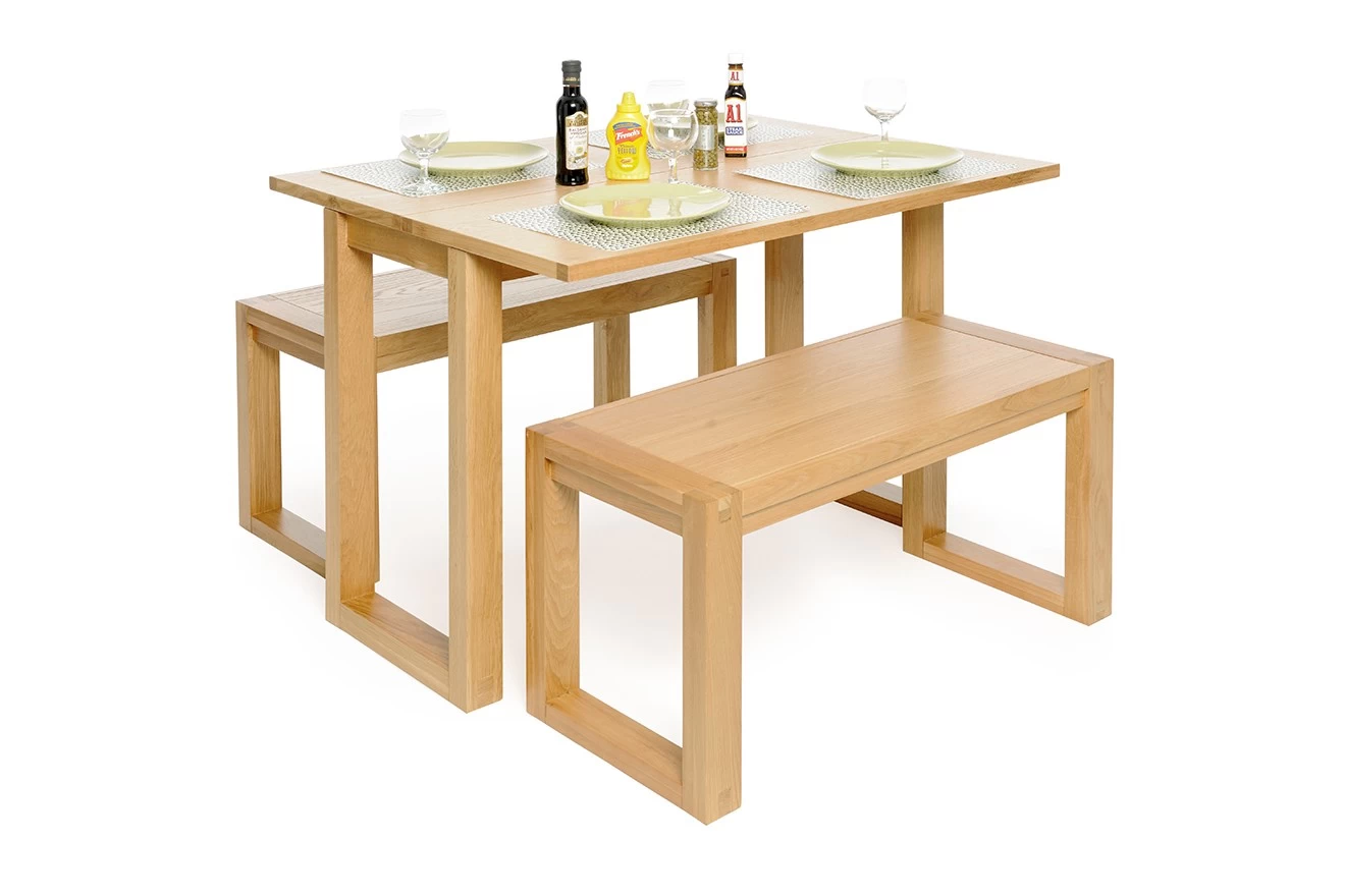 Oak Console Bench 85cm 4 Oak Console Bench 85cm - Image 4