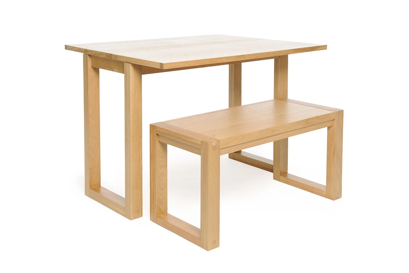 Oak Console Bench 85cm 3 Oak Console Bench 85cm - Image 3