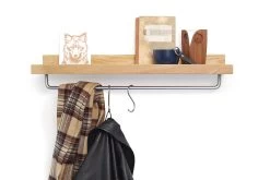 Oak Deep Picture Rail With Hanging Rail (60cm) -Cozy Home Shop Oak Deep Rail with Hanging Bar 60cm 5