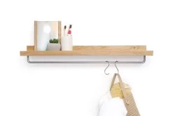 Oak Deep Picture Rail With Hanging Rail (80cm) -Cozy Home Shop Oak Deep Rail with Hanging Bar 80cm 3