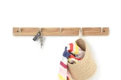 Oak 5 Hook Rail -Cozy Home Shop Oak Five Hook Rail 1