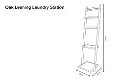 Oak Leaning Laundry Station -Cozy Home Shop Oak Leaning Laundry Station