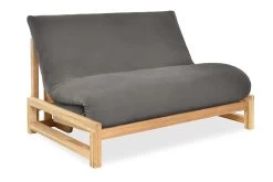 Linear - 2 Seater Solid Oak Double Sofa Bed V3