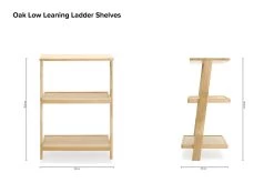 Oak Low Leaning Ladder Shelves -Cozy Home Shop Oak Low Leaning Ladder Shelves
