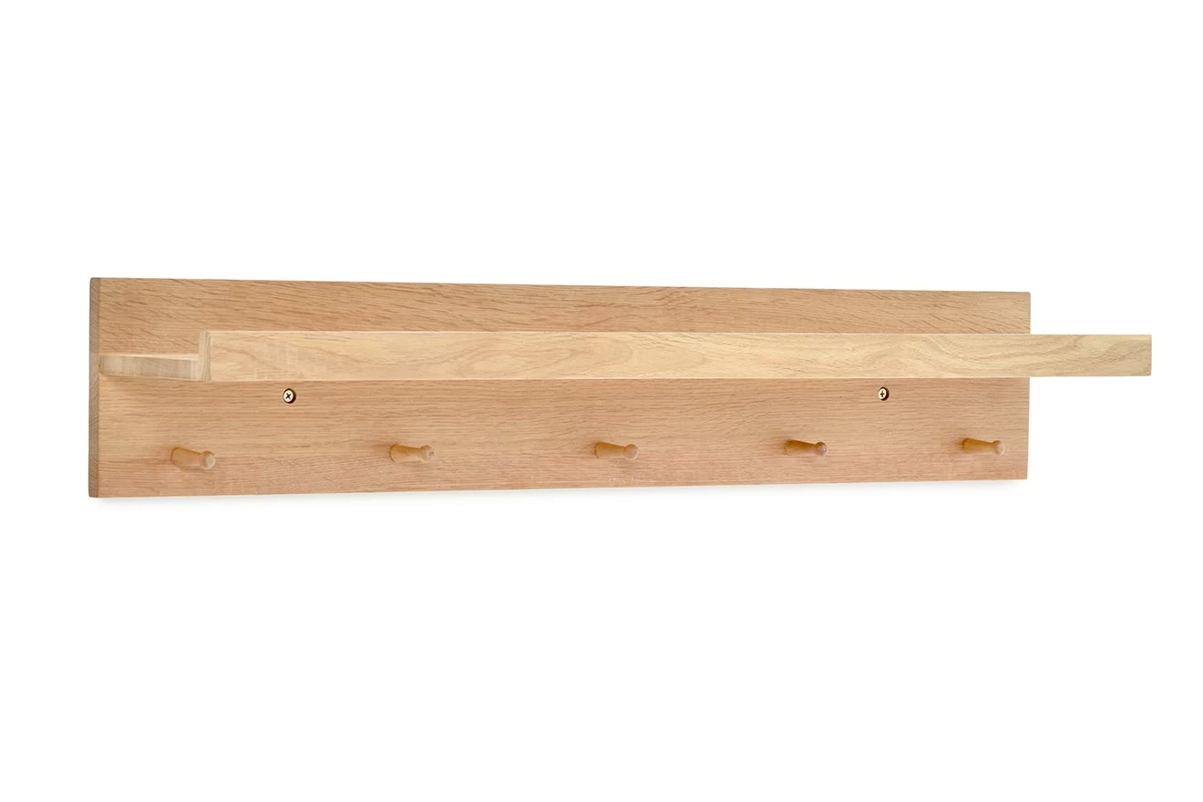 Oak Shaker 5-Hook Rail (80cm) 4 Oak Shaker 5-Hook Rail (80cm) - Image 4
