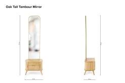 Oak Tall Tambour Mirror 27 Oak Tall Tambour Mirror -Cozy Home Shop Oak Tall Tambour Mirror