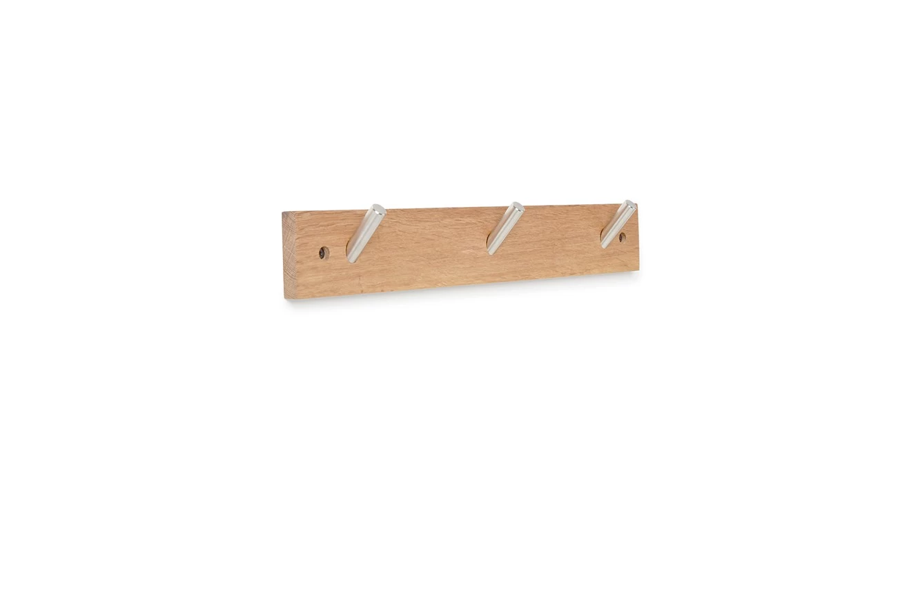 Oak 3 Hook Rail 4 Oak 3 Hook Rail - Image 4
