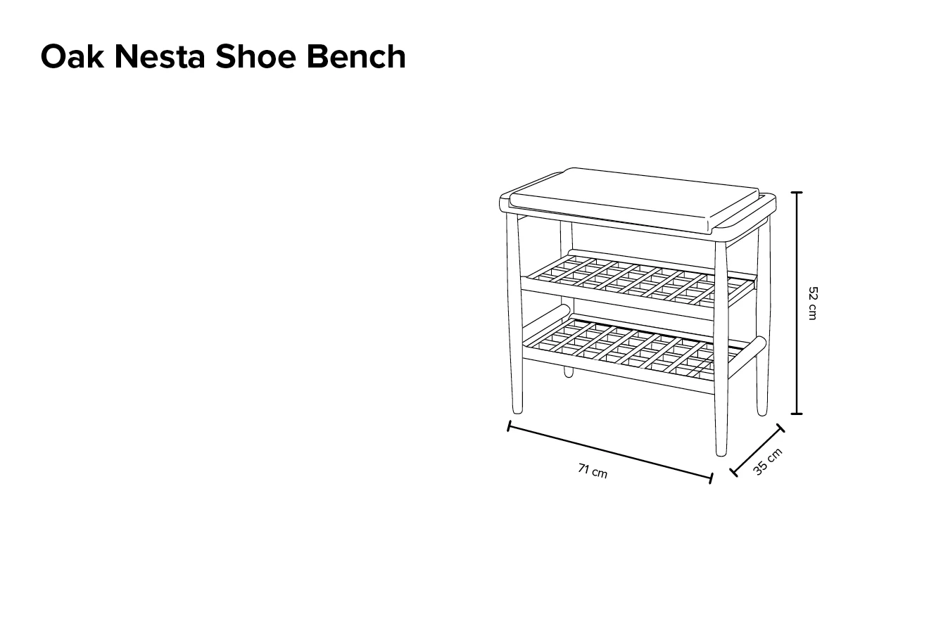Oak Nesta Shoe Bench 11 Oak Nesta Shoe Bench - Image 11