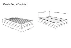 Oasis Platform Double Storage Bed -Cozy Home Shop Oasis Double c94x xh