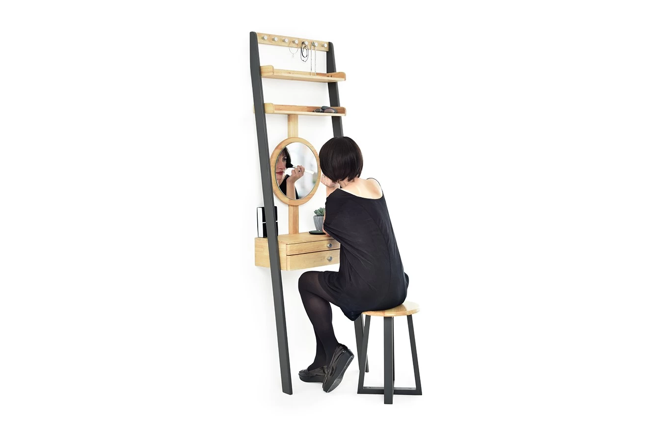 Leaning Ladder Mini Dressing Table (Rubberwood & Pine) 9 Leaning Ladder Mini Dressing Table (Rubberwood & Pine) - Image 9