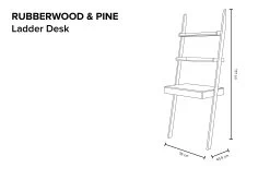 Ladder Desk (Rubberwood & Pine) 17 Ladder Desk (Rubberwood & Pine) -Cozy Home Shop Rubberwood and Pine Leaning specifications3
