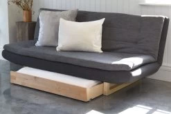 Cosy - 3 - Seater Sofa Bed Rubberwood (Soft Top) 18 Cosy - 3 - Seater Sofa Bed Rubberwood (Soft Top) -Cozy Home Shop SB3 COSY with Drawer Open
