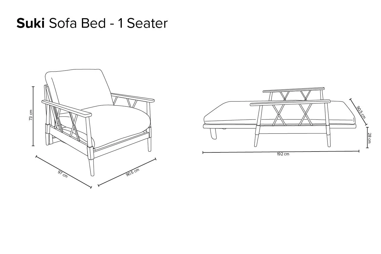 Suki - Single Seater Birch Sofa Bed 6 Suki - Single Seater Birch Sofa Bed - Image 6