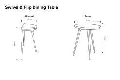 Swivel & Flip Dining Table -Cozy Home Shop Swivel flip Dining table