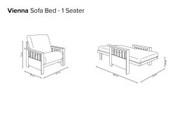 Vienna - Single Seater Solid Birch Sofa Bed -Cozy Home Shop Vienna One Seater 1